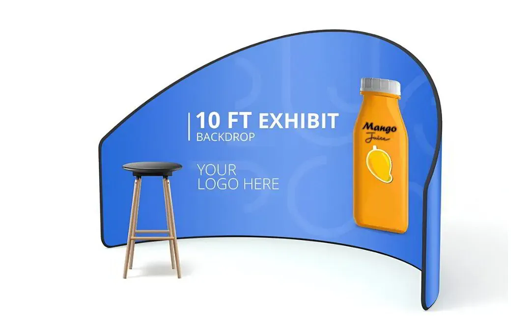 Trade show photo booth brand wall backdrop