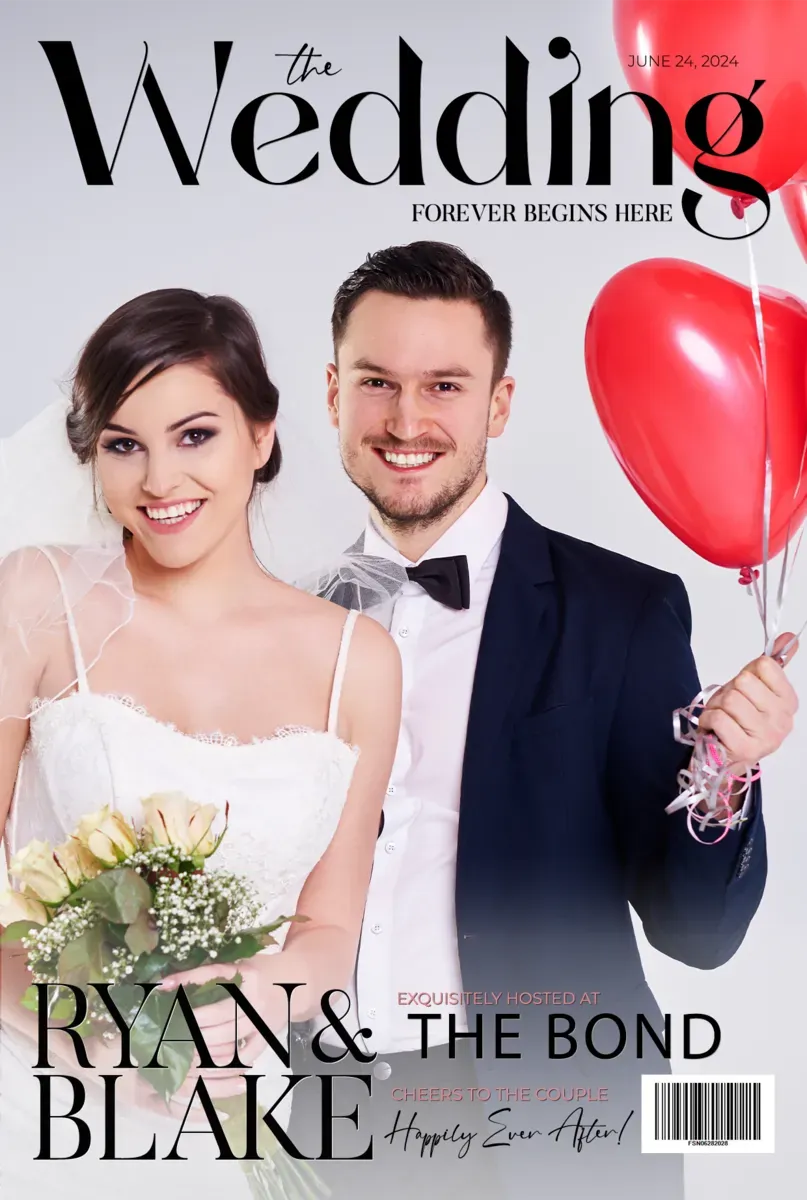 Magazine booth wedding cover
