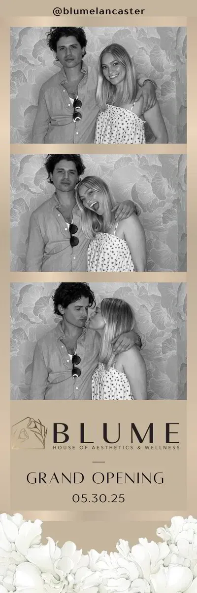 Guest at the Blume grand opening photo booth
