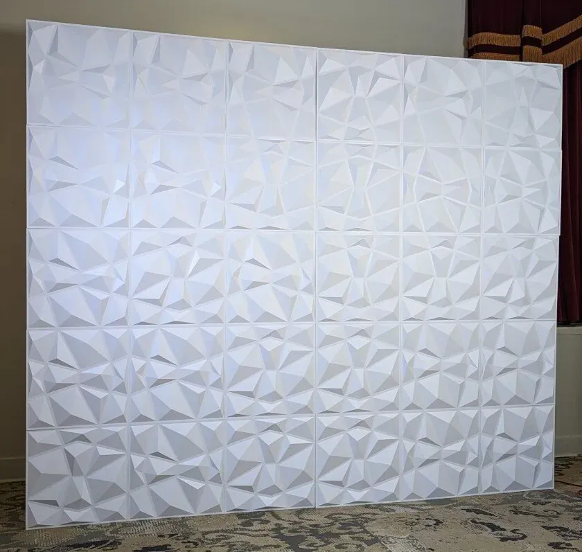 Textured panel photo booth backdrop