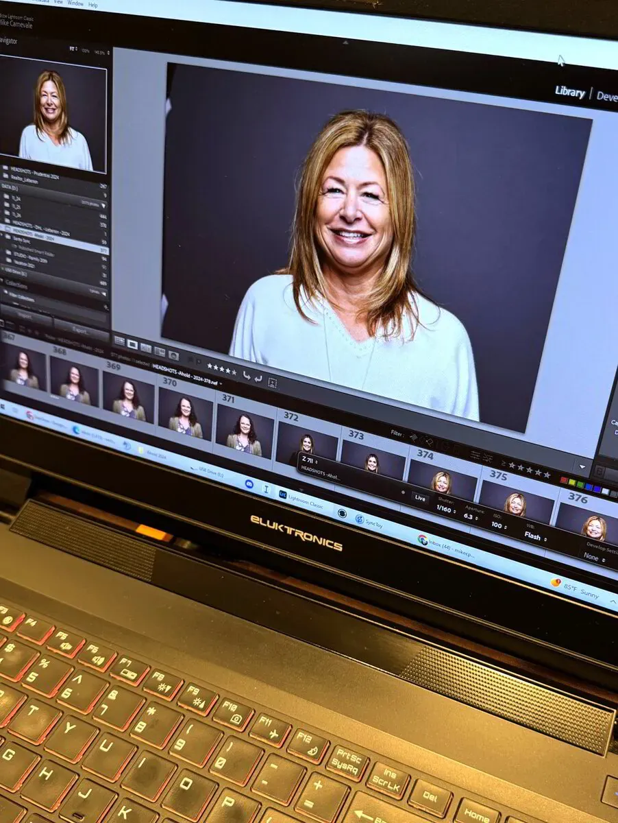 Headshot preview on screen