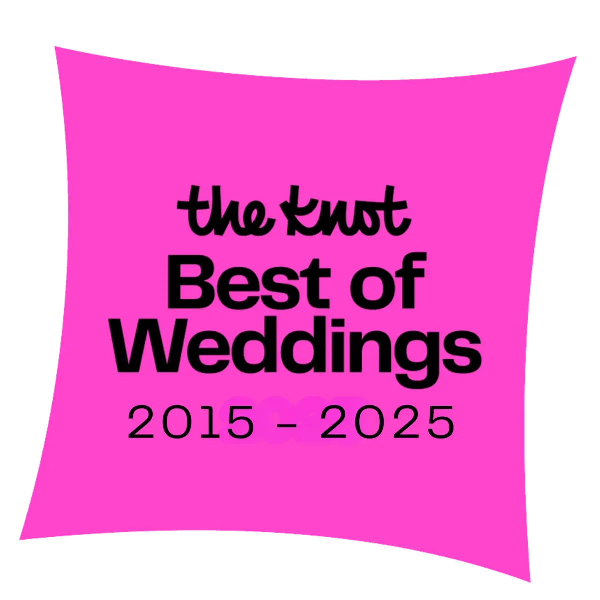 The Knot Best of Weddings badge, 2015 to 2025