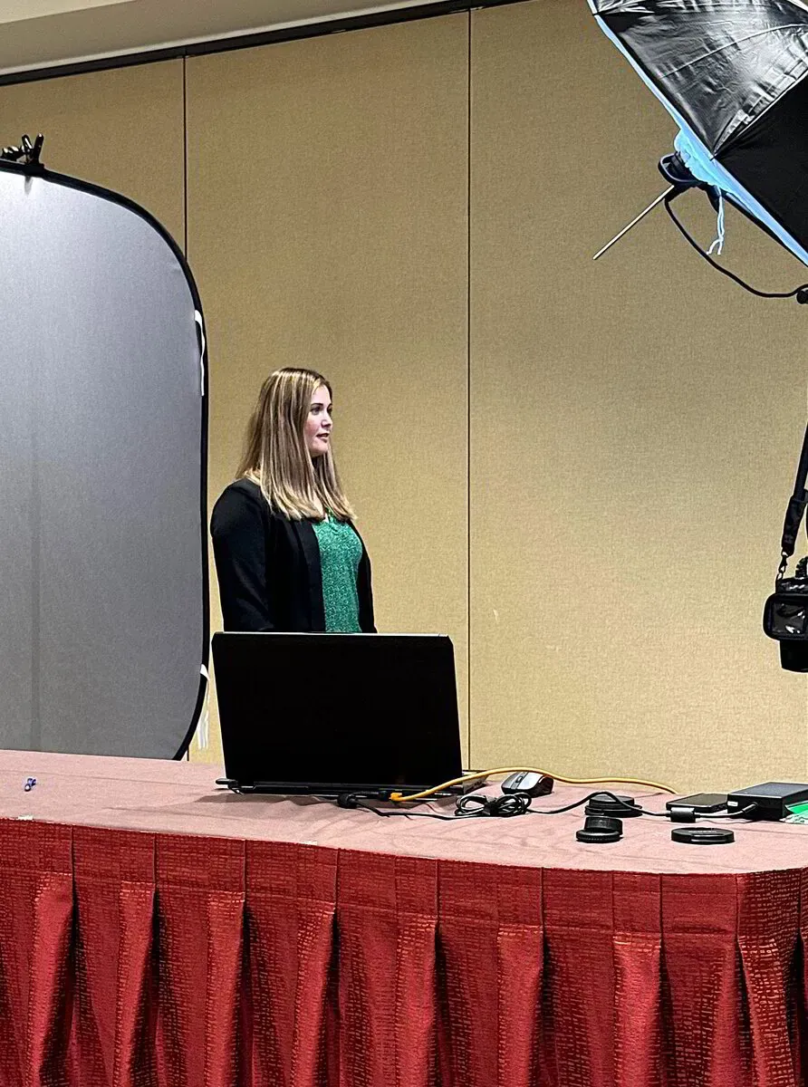 Headshot setup at an event
